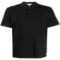 James Perse sueded-jersey polo shirt - Black