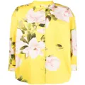Valentino Garavani floral print shirt mini dress - Yellow