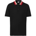 Burberry contrast-collar piqué polo shirt - Black