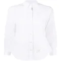 Thom Browne logo-patch cotton shirt - White