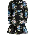 ERDEM Rydal floral-print poplin dress - Black