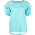 Moschino ruffled detailing T-shirt dress - Blue