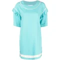 Moschino ruffled detailing T-shirt dress - Blue