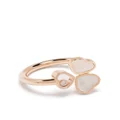 Chopard 18kt rose gold Happy Hearts Wings diamond and mother-of-pearl ring - Pink