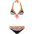Dolce & Gabbana Carretto-print triangle bikini - Black