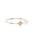 Mizuki 14kt yellow gold freshwater pearl and star diamond ring