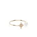 Mizuki 14kt yellow gold freshwater pearl and star diamond ring
