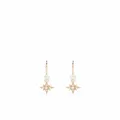 Mizuki 14kt yellow gold pearl diamond small star earrings