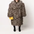 Balenciaga laser-cut faux-fur coat - Neutrals