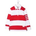 Thom Browne Kids 4-Bar stripe polo shirt - Red