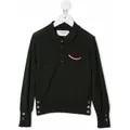 Thom Browne Kids long-sleeve knitted polo top - Green