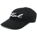 Karl Lagerfeld Signature organic-cotton baseball cap - Black