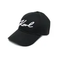 Karl Lagerfeld Signature organic-cotton baseball cap - Black