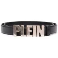 Philipp Plein logo-plaque leather belt - Black