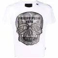 Philipp Plein crystal skull cotton T-shirt - White