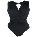 Brigitte panelled wrap one-piece swimsuit - Black