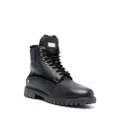 Philipp Plein shearling-lined lace-up boots - Black