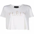 Philipp Plein Iconic Plein short-sleeve cropped T-shirt - Neutrals
