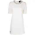 Philipp Plein crystal-embellished T-shirt dress - White