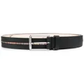 Paul Smith Artist-stripe leather belt - Black