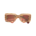 MISSONI EYEWEAR logo print chunky sunglasses - Neutrals