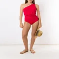 Brigitte draped-detail swimsuit - Red