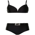 Fendi Pre-Owned 2000s FF plaque belt bikini set - Black