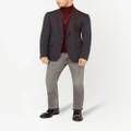 Dolce & Gabbana Deconstructed logo-patch single-breasted blazer - Blue