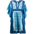 Alberta Ferretti tie-dye cotton maxi dress - Blue