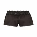 Dolce & Gabbana lace-detail satin shorts - Black