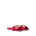 Dolce & Gabbana DG-logo patent leather sandals - Pink