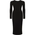 Dolce & Gabbana logo-appliqué long-sleeve midi dress - Black