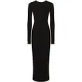 Dolce & Gabbana logo-appliqué long-sleeve midi dress - Black