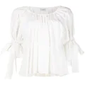 Goen.J pleated peplum blouse - White