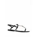 Saint Laurent Cassandra logo plaque sandals - Black