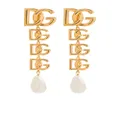Dolce & Gabbana DG Logo pearl-embellished earrings - Gold