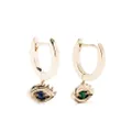 Delfina Delettrez 9kt yellow gold Micro-Eye Piercing emerald and sapphire earrings