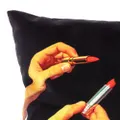 Seletti Lipstick feather cushion - Black