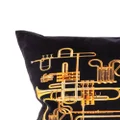 Seletti Trumpets print padded cushion - Black