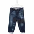 Philipp Plein Junior drawstring-waist jeans - Blue