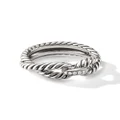 David Yurman sterling silver Cable Loop diamond band ring