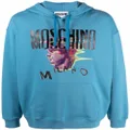 Moschino graphic-print relaxed logo hoodie - Blue