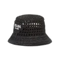 Prada raffia bucket hat - Black