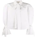 Elie Saab taffeta flared-cuff shirt - White