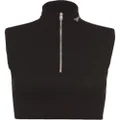 Prada half-zip sleeveless crop top - Black