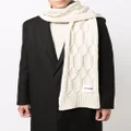 Jil Sander cable-knit wool scarf - White