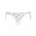 Karl Lagerfeld iridescent-logo bikini bottoms - White
