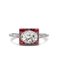 Pragnell Vintage 1911-1940 platinum Art Deco ruby plaque and diamond ring - Silver