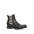 Burberry Chelsea check-panel boots - Black