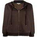 Michael Kors monogram-print zip-up hoodie - Brown